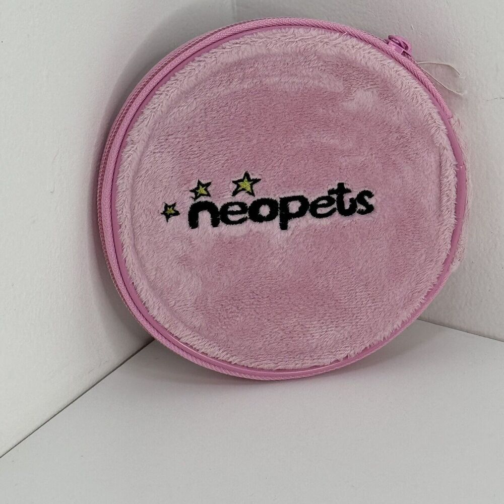 Vintage NEOPETS White Uni Unicorn Plush Pink Cover-8 CD DVD Case Holder Zipper - Picture 2 of 4